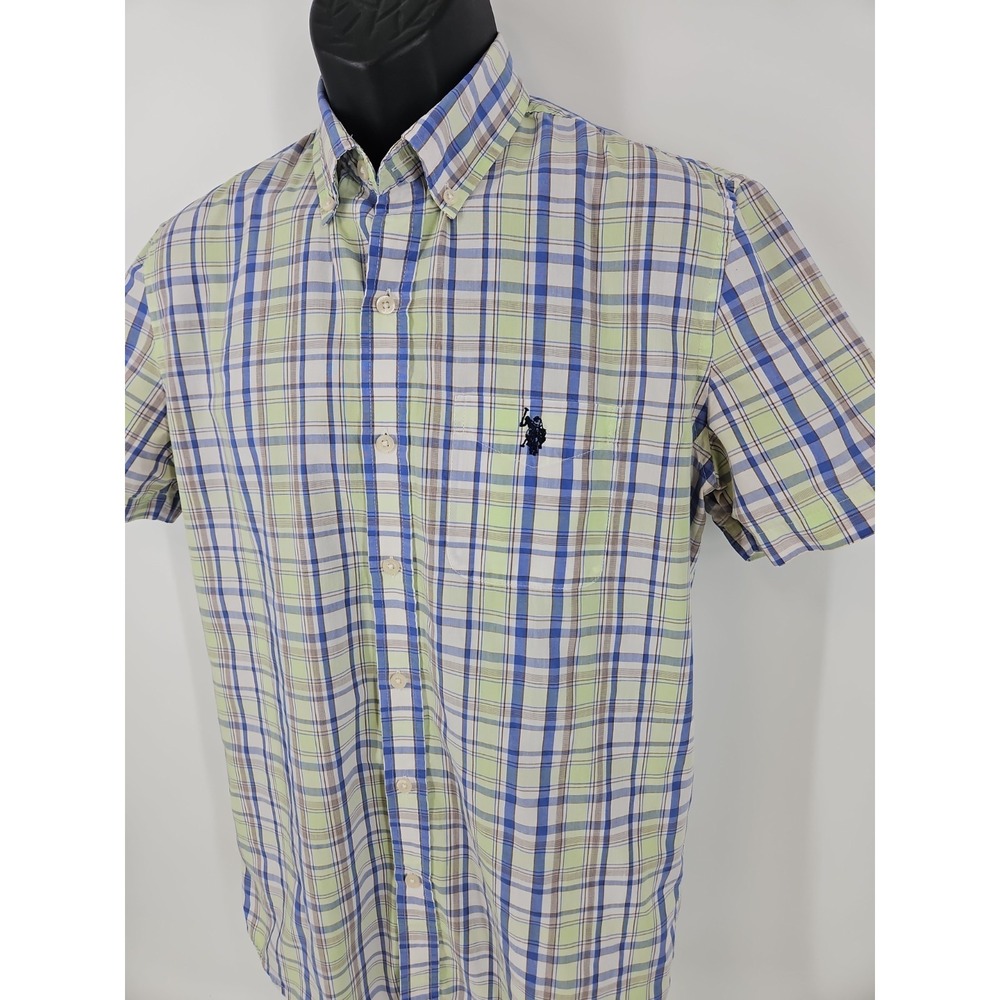 U.S Polo Assn Men's Size Small Plaid Button Down Dress Shirt RN 98826 Travel